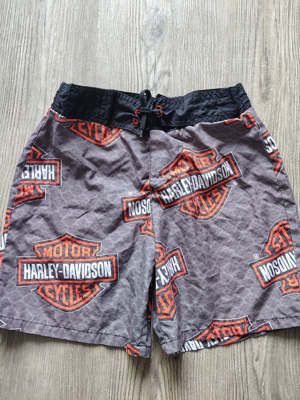 VINTAGE Harley Davidson Youth Size M(8/10) Swim Trunks Shorts Logo